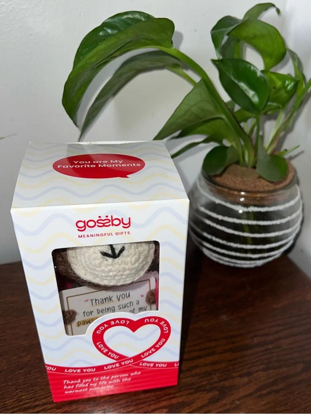 GOSSBY CROCHET DOG POSITIVE MEANINGFUL MESSAGE GIFT NEW IN BOX - Picture 5 of 10